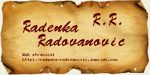 Radenka Radovanović vizit kartica